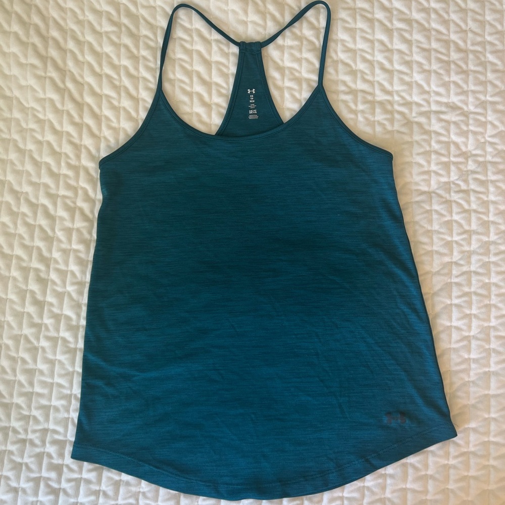 Under Armour strappy dark teal tank top